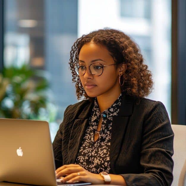 A student working on a laptop