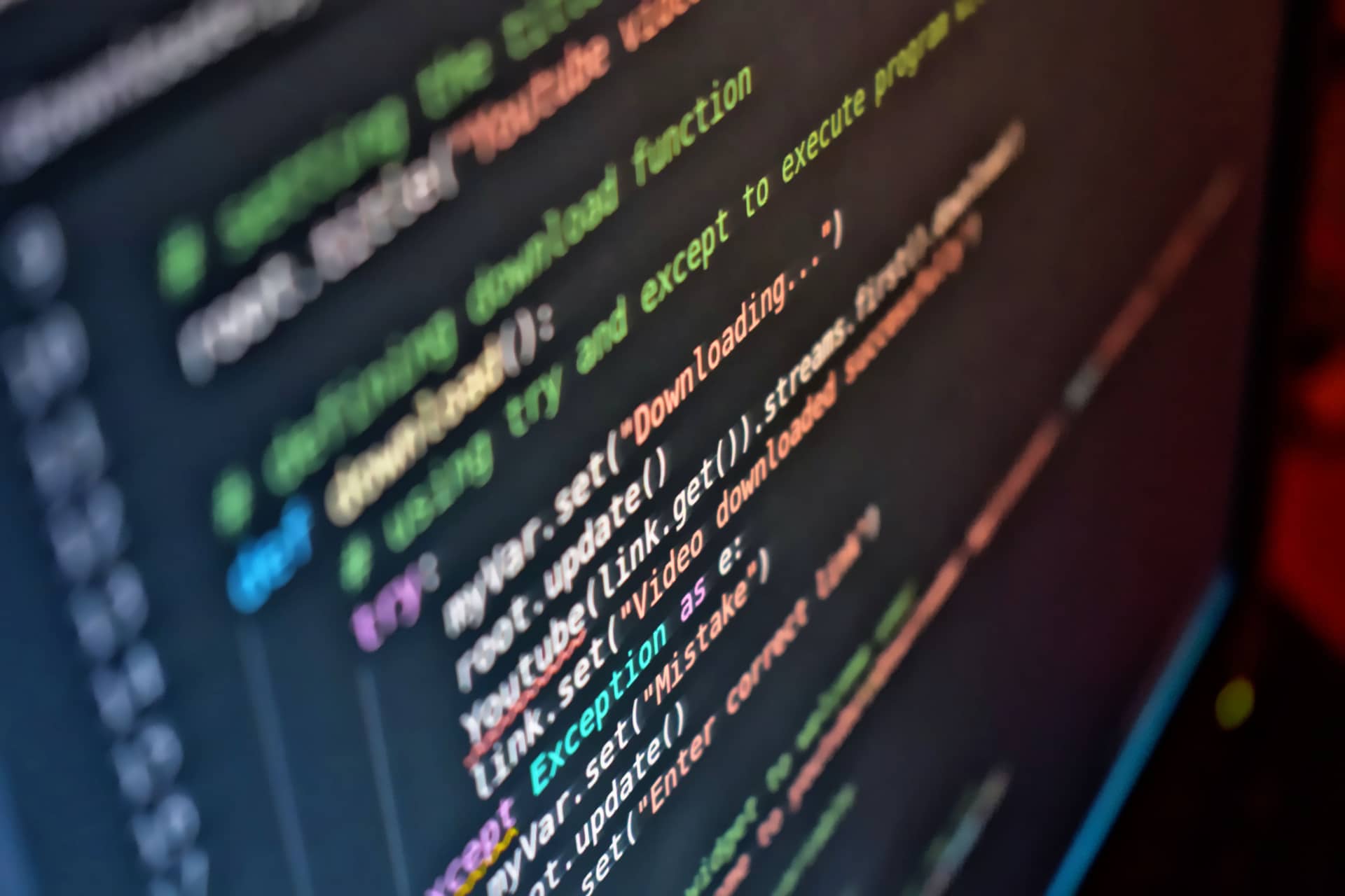 Python code on screen for tutorials and learning resources