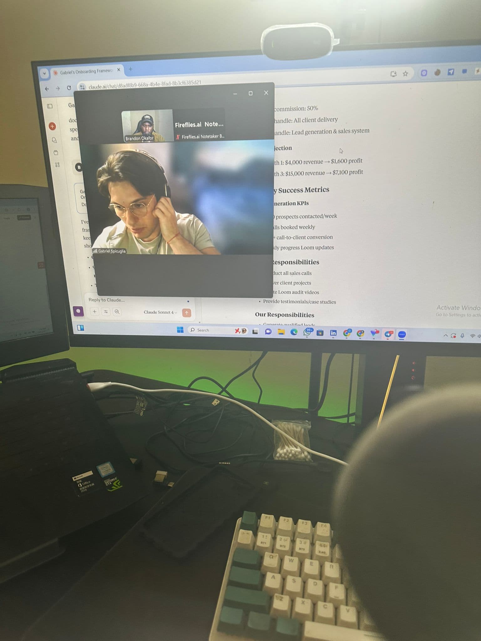 Live tutoring session on screen during a learning call